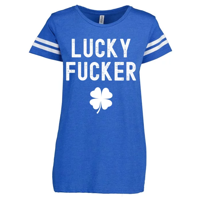 Lucky Fucker Funny St Patricks Day Enza Ladies Jersey Football T-Shirt