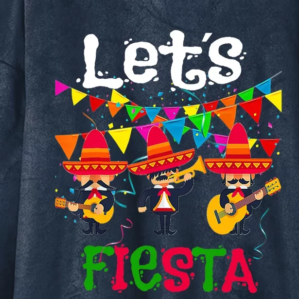 Let´s Fiesta Funny Cinco De Mayo Mexican Mariachi Hooded Wearable Blanket