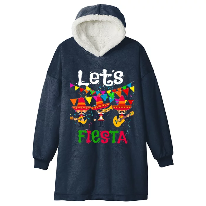 Let´s Fiesta Funny Cinco De Mayo Mexican Mariachi Hooded Wearable Blanket