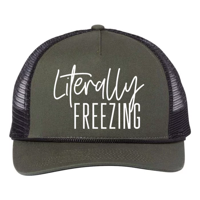 Literally Freezing Funny Winter Retro Rope Trucker Hat Cap