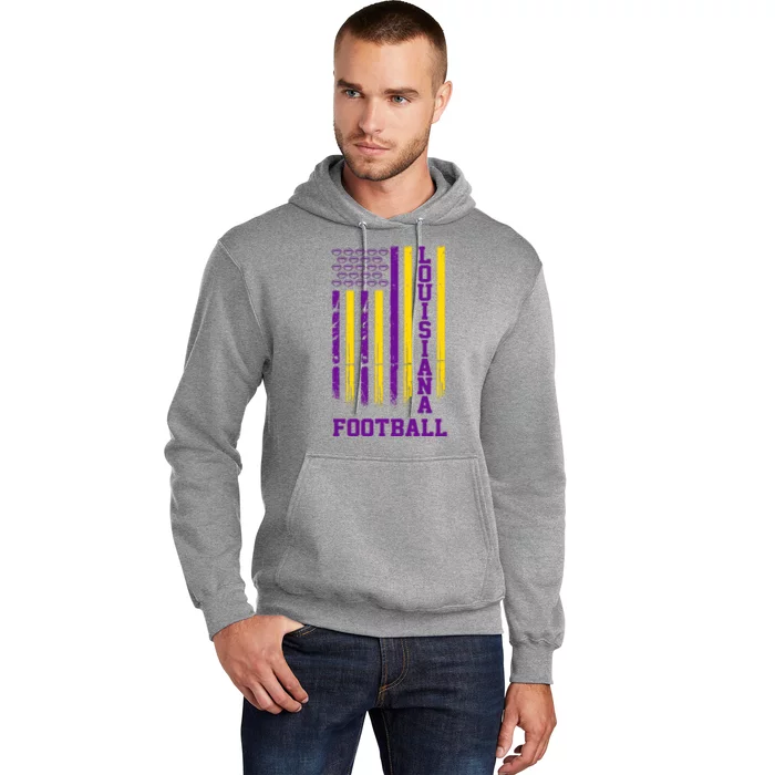 Louisiana Football Fan American Flag Hoodie