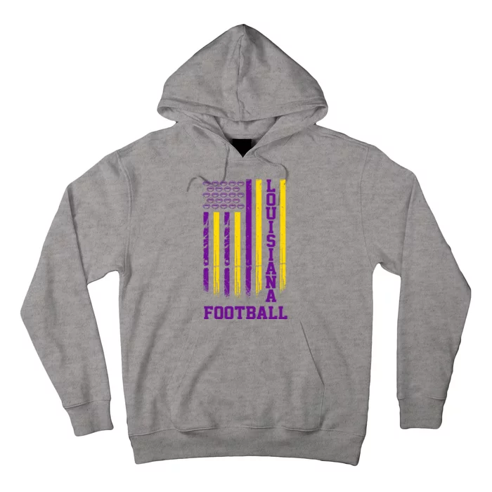 Louisiana Football Fan American Flag Hoodie