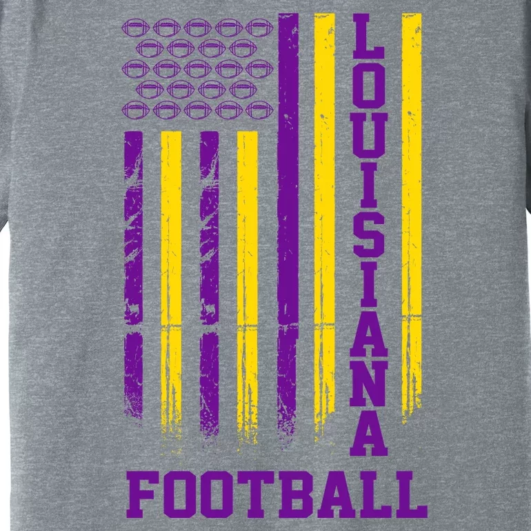 Louisiana Football Fan American Flag Premium T-Shirt