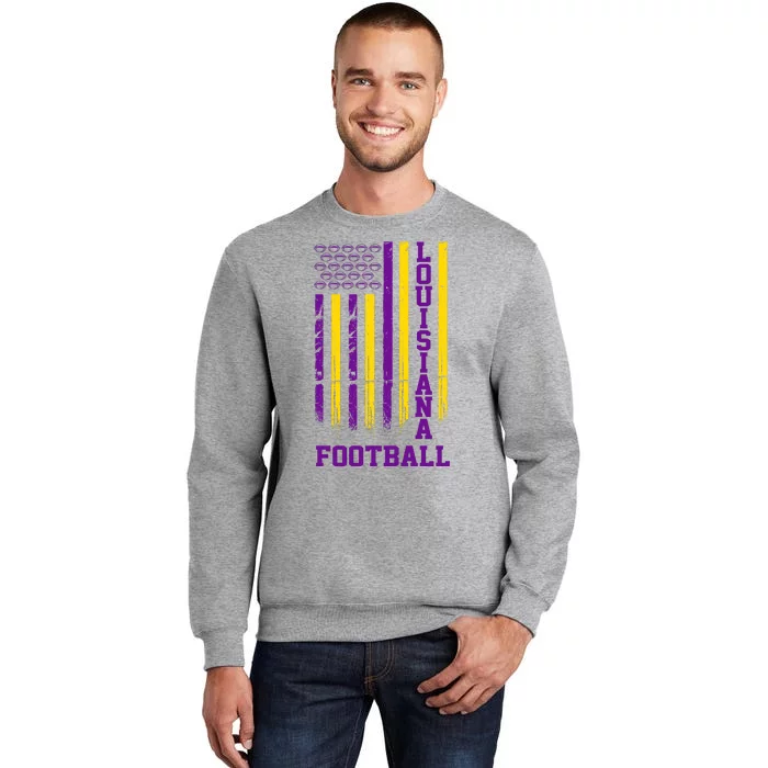 Louisiana Football Fan American Flag Tall Sweatshirt