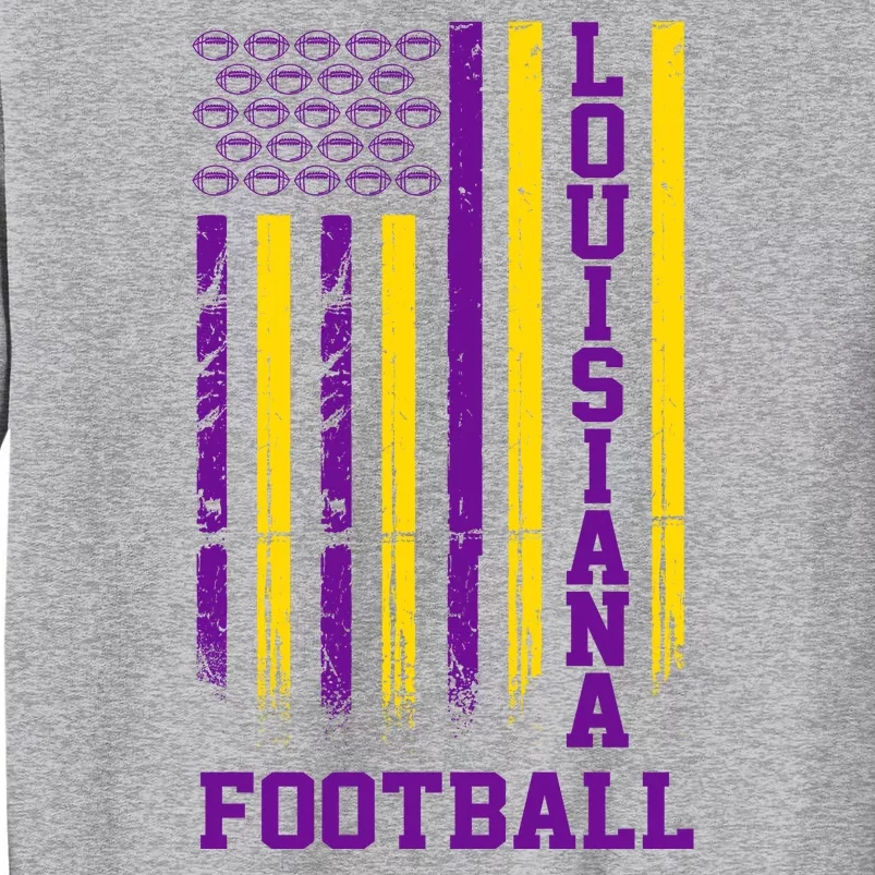 Louisiana Football Fan American Flag Tall Sweatshirt