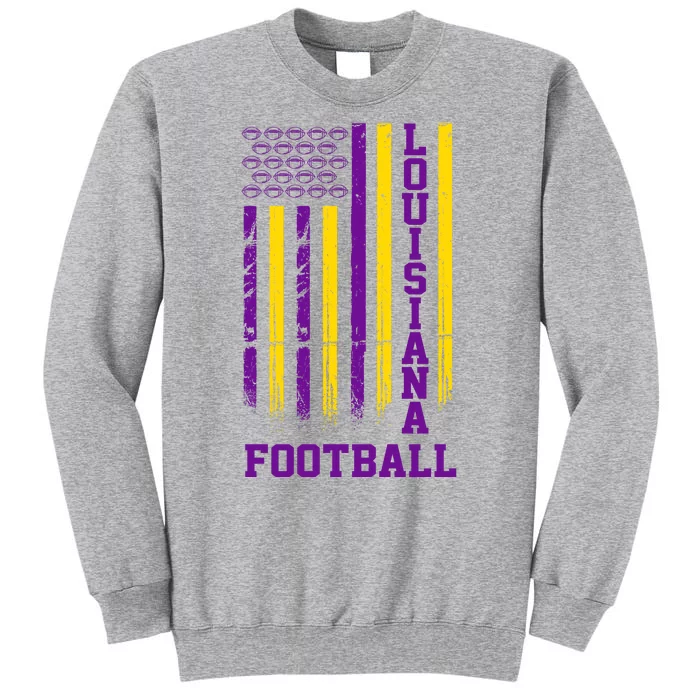 Louisiana Football Fan American Flag Tall Sweatshirt