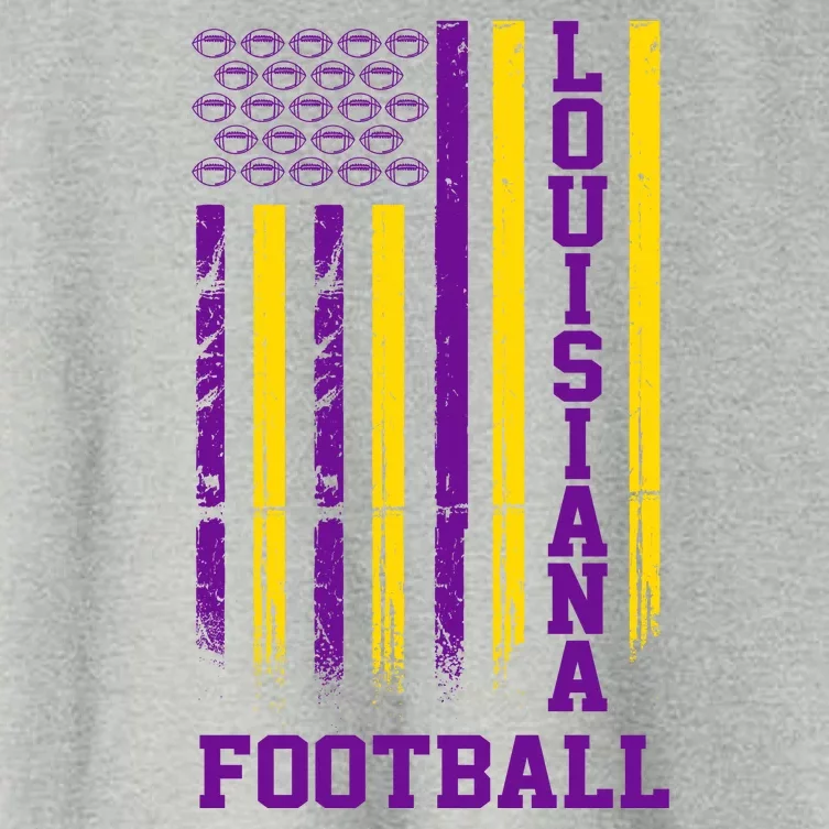 Louisiana Football Fan American Flag Women's Crop Top Tee