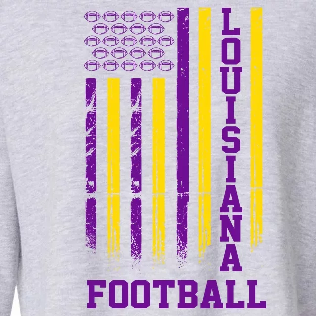 Louisiana Football Fan American Flag Cropped Pullover Crew