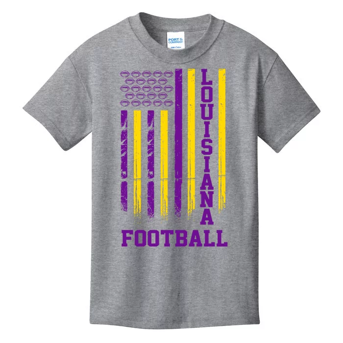 Louisiana Football Fan American Flag Kids T-Shirt