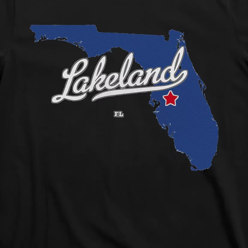 Lakeland Florida FL Map T-Shirt