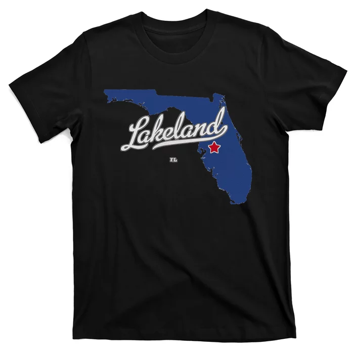 Lakeland Florida FL Map T-Shirt