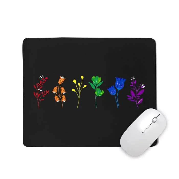 LGBTQ Flowers Floral LGBTQIA+ Pride Month Wildflower Gift Mousepad