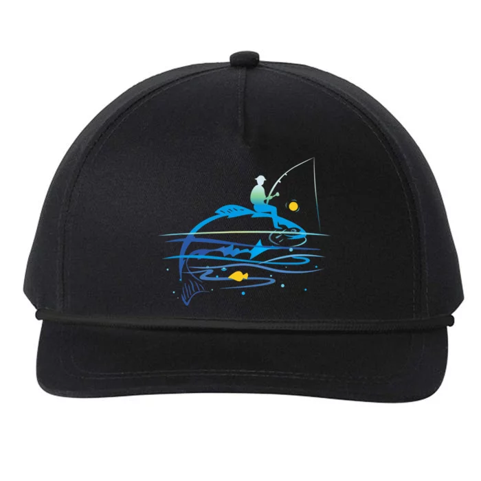 Leisure Fishing Funny Fishing Saying Snapback Five-Panel Rope Hat