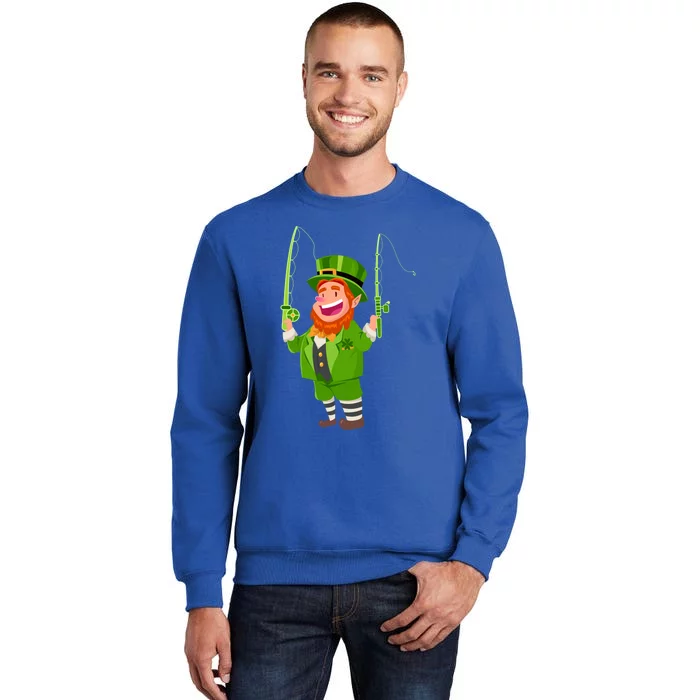 Leprechaun Fishing Funny St Patricks Day Gift Tall Sweatshirt