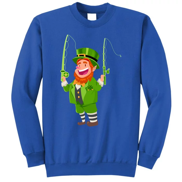 Leprechaun Fishing Funny St Patricks Day Gift Tall Sweatshirt