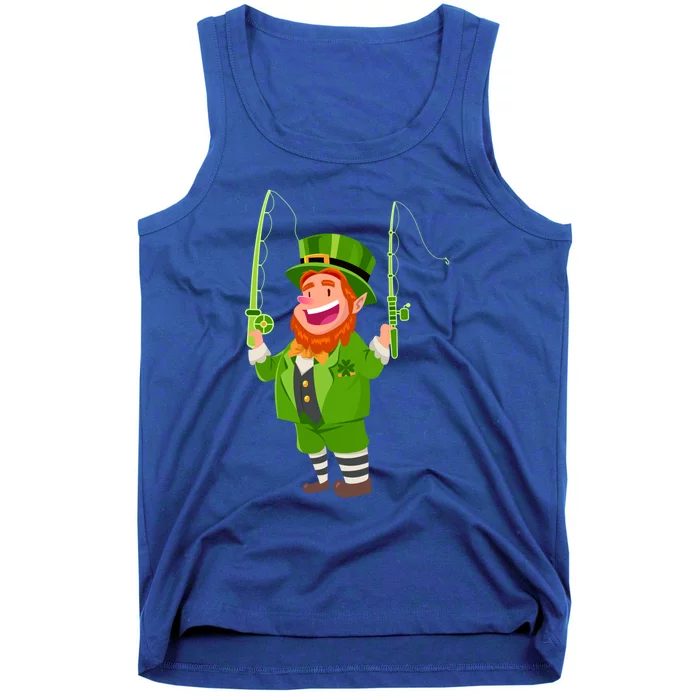 Leprechaun Fishing Funny St Patricks Day Gift Tank Top