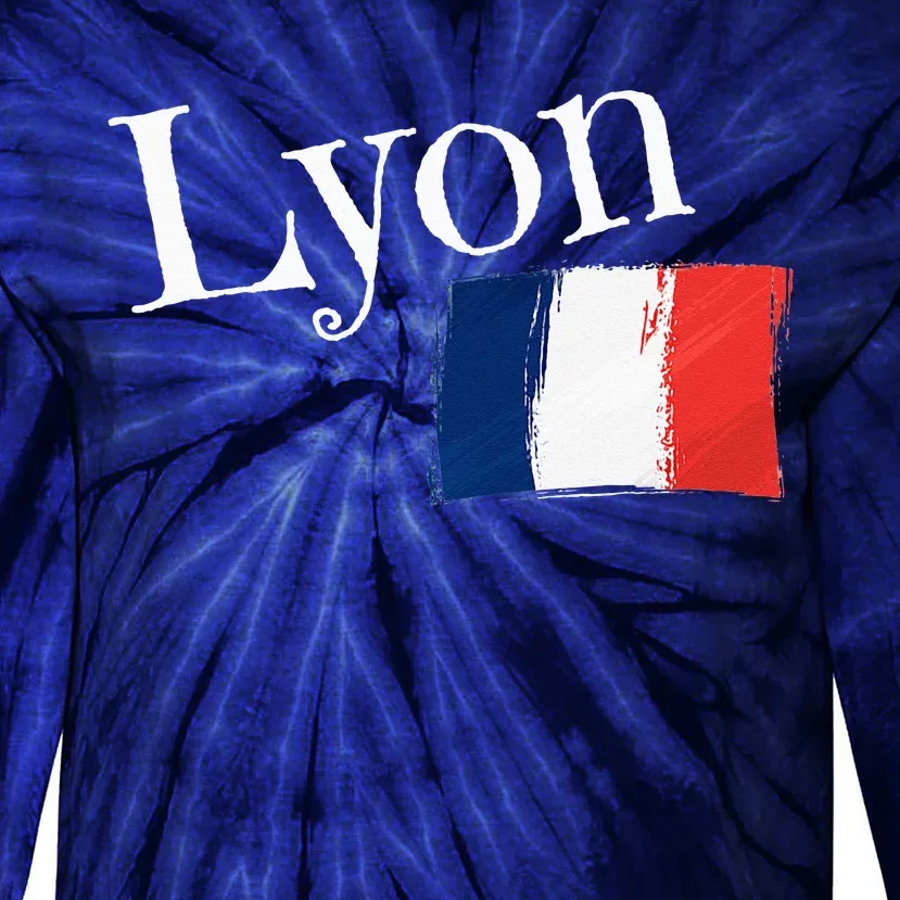 Lyon France Flag French City Of Lyon Tie-Dye Long Sleeve Shirt