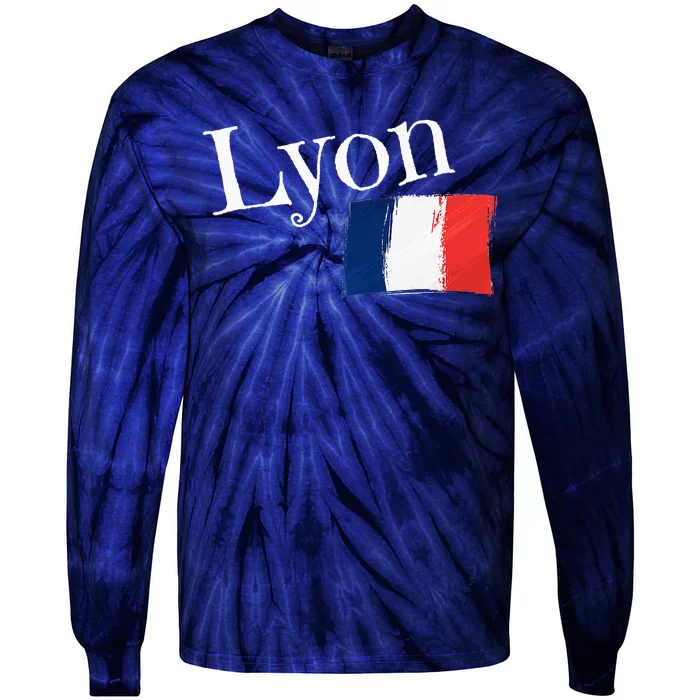 Lyon France Flag French City Of Lyon Tie-Dye Long Sleeve Shirt