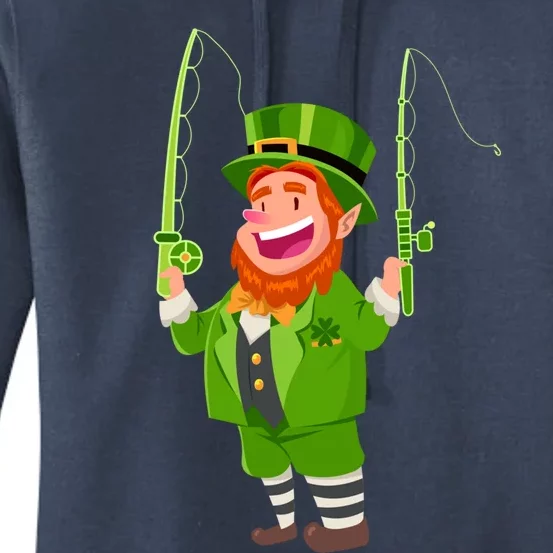 Leprechaun Fishing Funny St Patricks Day Funny Gift Women's Pullover Hoodie