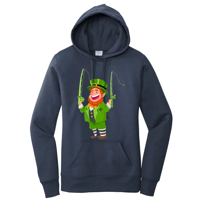 Leprechaun Fishing Funny St Patricks Day Funny Gift Women's Pullover Hoodie