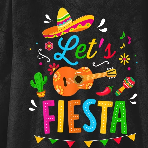 Let's Fiesta For Funny Cinco De Mayo Costume Party Hooded Wearable Blanket