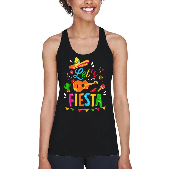 Let's Fiesta For Funny Cinco De Mayo Costume Party Women's Racerback Tank