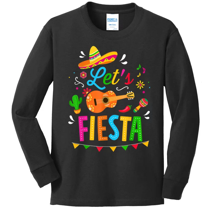 Let's Fiesta For Funny Cinco De Mayo Costume Party Kids Long Sleeve Shirt