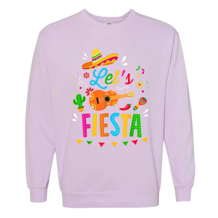 Let's Fiesta For Funny Cinco De Mayo Costume Party Garment-Dyed Sweatshirt