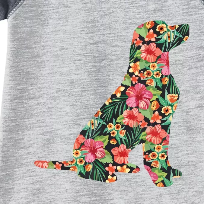 Labrador Flower Funny Dog Silhouette Floral Gifts Women Men Infant Baby Jersey Bodysuit