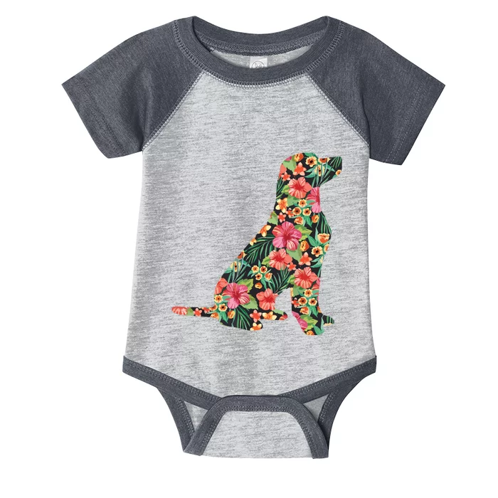 Labrador Flower Funny Dog Silhouette Floral Gifts Women Men Infant Baby Jersey Bodysuit