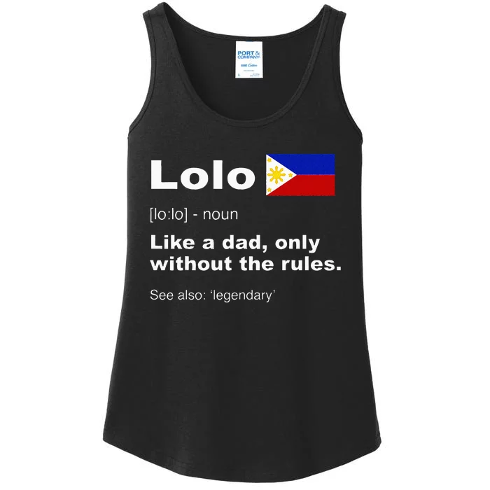 Lolo Filipino Grandpa Definition Funny Fathers Day Ladies Essential Tank