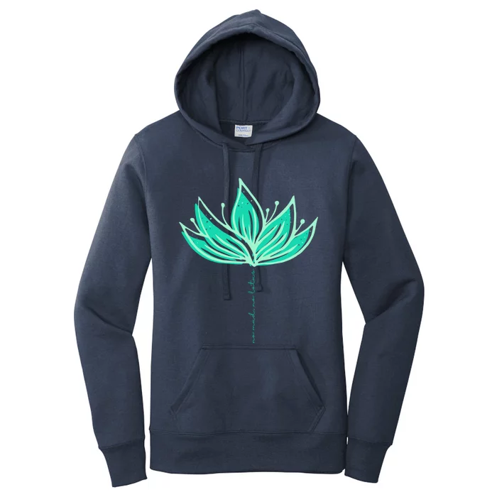 Lotus Flower Green Yoga Meditation No Mud No Lotus Zen Gift Women's Pullover Hoodie