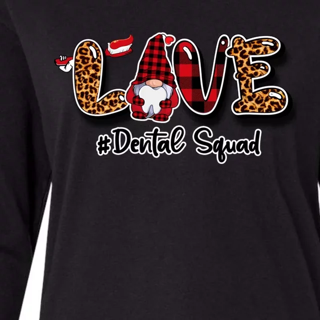 Love Funny Gnome Dental Squad Dentist Valentine's Day Dental Gift Womens Cotton Relaxed Long Sleeve T-Shirt