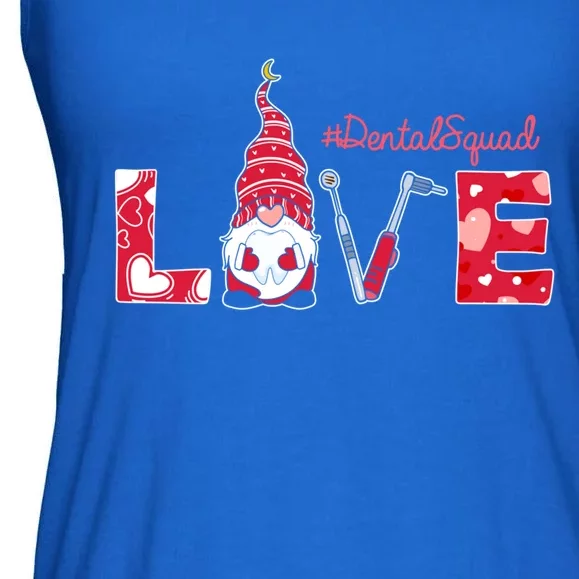 Love Funny Gnome Dental Squad Valentine's Day Matching Gift Ladies Essential Flowy Tank