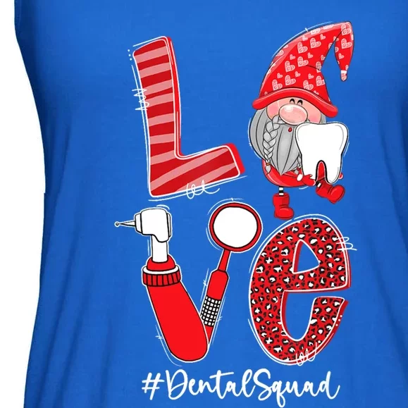 Love Funny Gnome Dental Squad Valentine's Day Gift Ladies Essential Flowy Tank