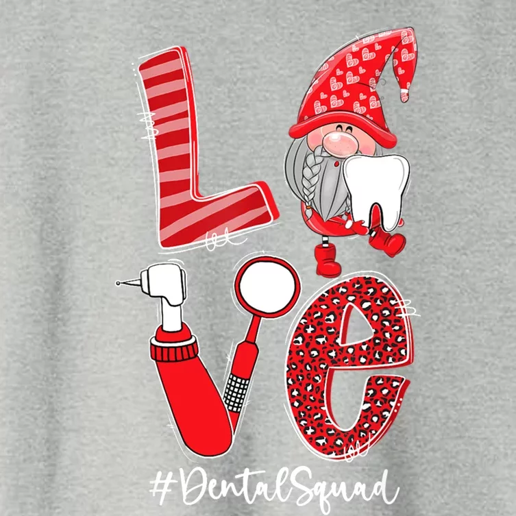 Love Funny Gnome Dental Squad Valentine's Day Gift Women's Crop Top Tee