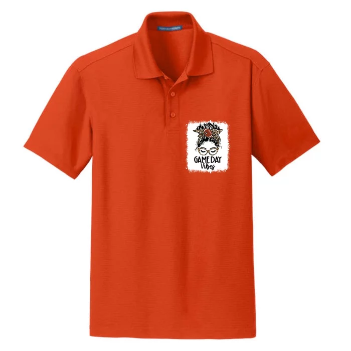 Leopard Football Game Day Vibes Football Mom Mothers Day Gift Dry Zone Grid Performance Polo