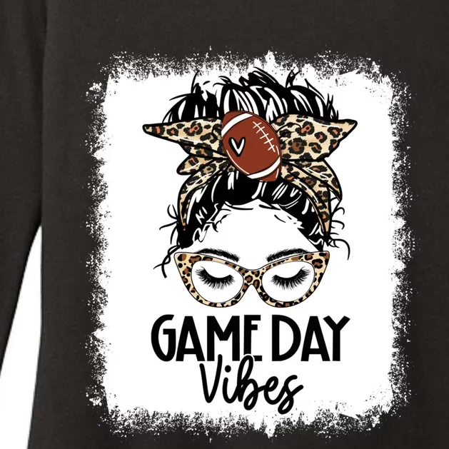 Leopard Football Game Day Vibes Football Mom Mothers Day Gift Womens CVC Long Sleeve Shirt