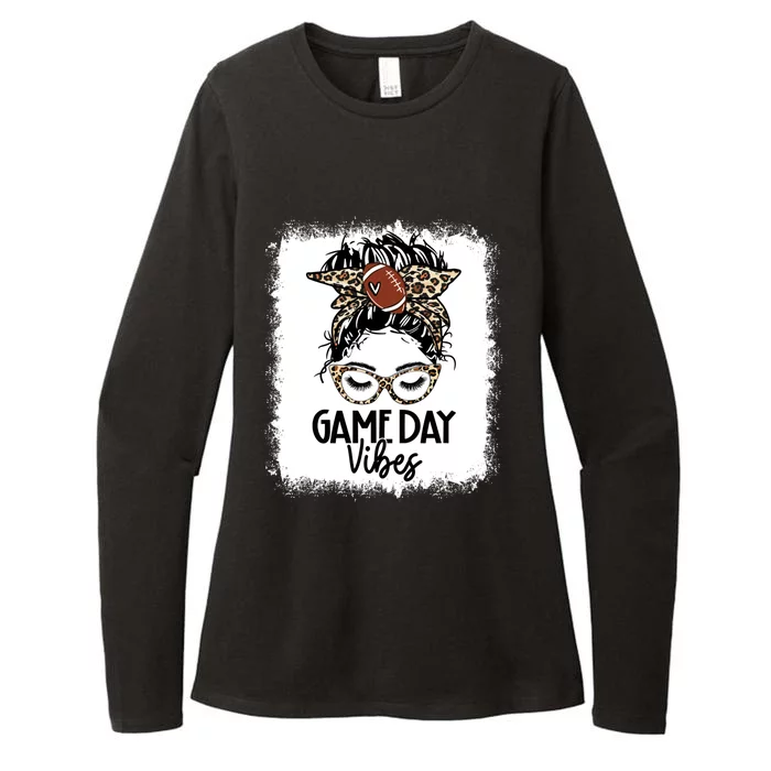 Leopard Football Game Day Vibes Football Mom Mothers Day Gift Womens CVC Long Sleeve Shirt