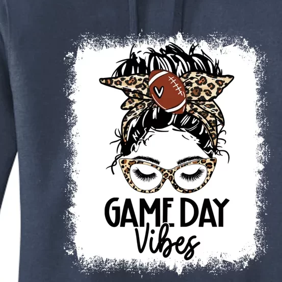 Leopard Football Game Day Vibes Football Mom Mothers Day Gift Women's Pullover Hoodie