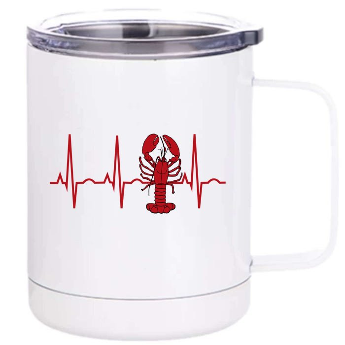 Lobster Funny Gift Lobster Heartbeat Hooded Gift Gift Front & Back 12oz Stainless Steel Tumbler Cup