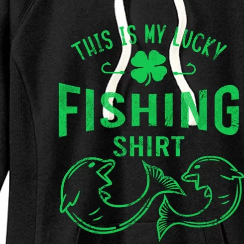 Lucky Fishing Gift Funny Shamrock Fisher Gift Gift Women's Fleece Hoodie