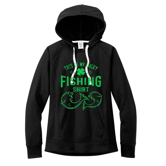 Lucky Fishing Gift Funny Shamrock Fisher Gift Gift Women's Fleece Hoodie