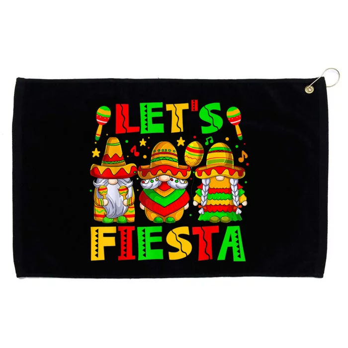 Let's Fiesta Gnome Cinco De Mayo 5th May Mexican Men Women Grommeted Golf Towel