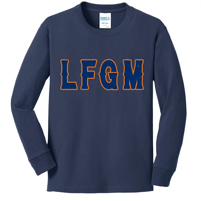 LFGM Vintage Baseball Fans Catchers Pitchers Kids Long Sleeve Shirt