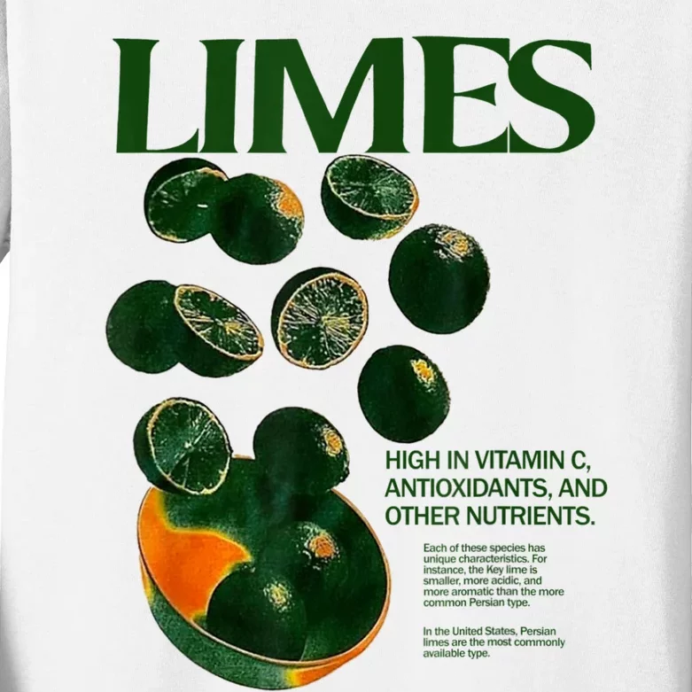 Limes Funny High In Vitamin C Antioxidants Other Nutrients Kids Long Sleeve Shirt