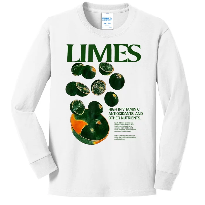 Limes Funny High In Vitamin C Antioxidants Other Nutrients Kids Long Sleeve Shirt