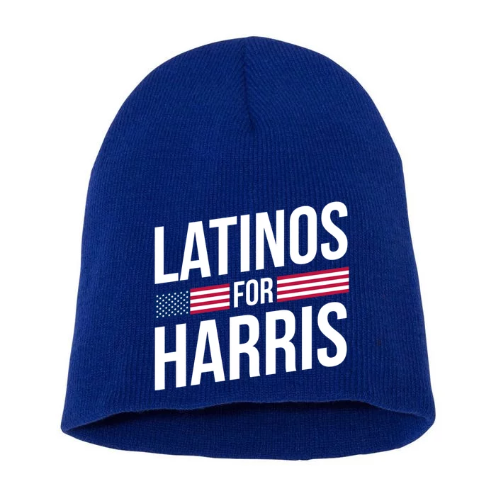 Latinos For Harris 2024 President Kamala Harris 47 Spanish Funny Gift Short Acrylic Beanie