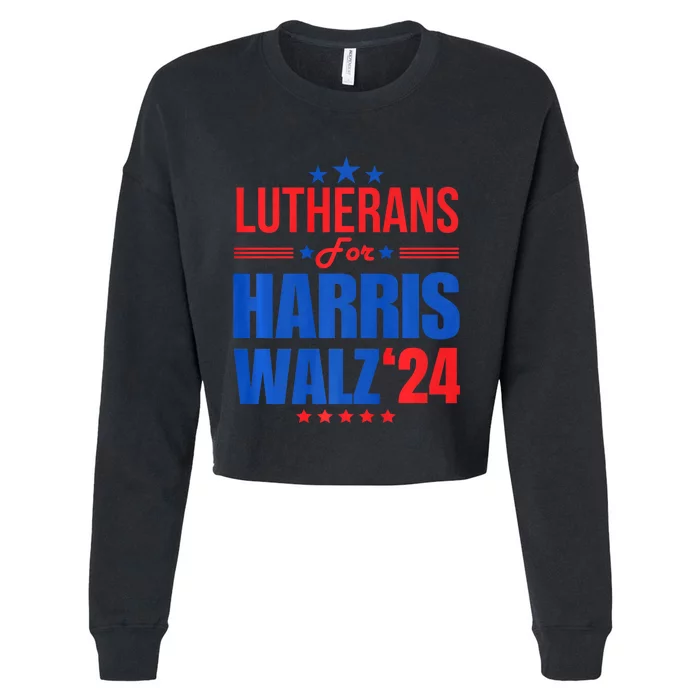 Lutherans For Harris Walz 2024 Presidential Election Kamala Cropped Pullover Crew