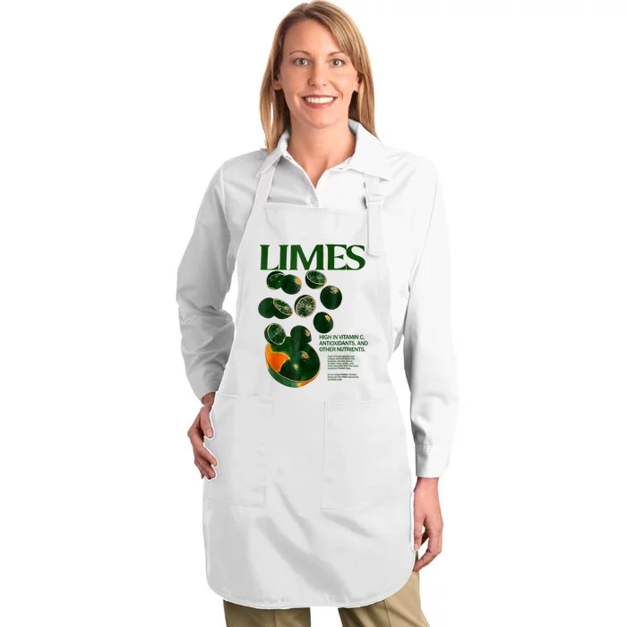 Limes Funny High In Vitamin C Antioxidants Other Nutrients Full-Length Apron With Pocket